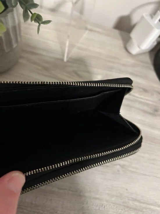 Coach Signature Canvas Double Zip Wristlet with Black Trim - Picture 6 of 7